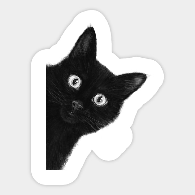 Black cat Sticker by kodamorkovkart